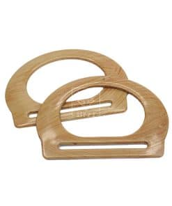 Akrilik Çanta Sapı 12CM Oval Düz Ahşap Görünümlü