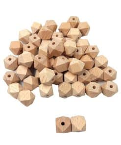 8 Köşe Ham Ahşap Boncuk - 18mm (4 Adet)
