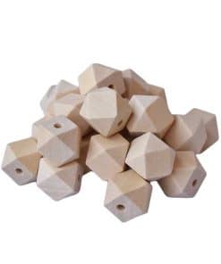 8 Köşe Ham Ahşap Boncuk - 20mm ( 4 Adet)