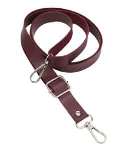 Papağanlı Tokalı Çanta Sapı 20MM BORDO - Gümüş Kanca