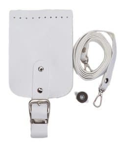 Tokalı Kapaklı Telefon Çanta Seti Beyaz - Gümüş