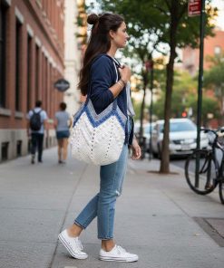 Tulip Örgü Çanta Gri Mavi