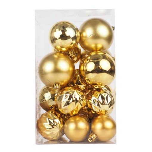 yilbasi topu karisik paket gold altin renk 6 cm