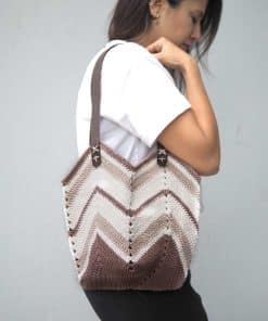 Alternative view of ZigZag Kahve Bej Örgü Çanta