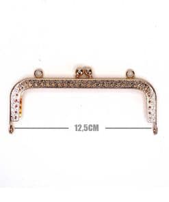 Delikli Vintage Metal Çanta Bursu 12.5CM Gold