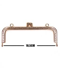 Delikli Vintage Metal Çanta Bursu 16.5CM Gold