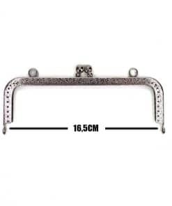 Delikli Vintage Metal Çanta Bursu 16.5CM Gümüş