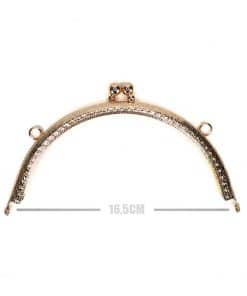 Oval Delikli Vintage Metal Çanta Bursu 16.5 CM Gold
