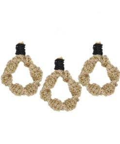 Alternative view of Yılbaşı Ağacı Süsü Makrome Halka Gold 5CM (3 Adet)