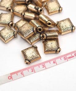 plastik boncuk karo vintage gold PB005 detay