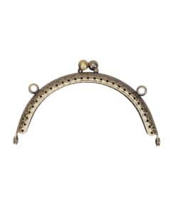 Oval Vintage Metal Çanta Bursu 10.5 CM Antik