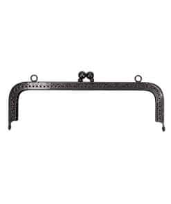 Delikli Vintage Metal Çanta Bursu 20.5 CM Antrasit