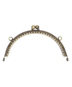 Oval Delikli Vintage Metal Çanta Bursu 12.5 CM Antik