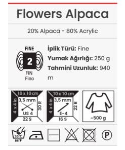 Yarnart Flowers Alpaca 426 19 yarnart flowers alpaca ip ozellikleri