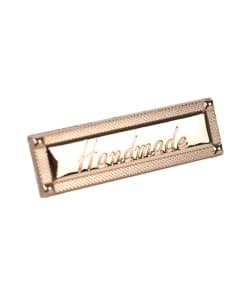 gecmeli handmade yazili metal etiket gold