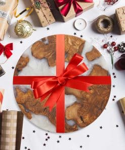 Alternative view of Epoksi Ahşap Yuvarlak Sunum Tahtası - Beyaz