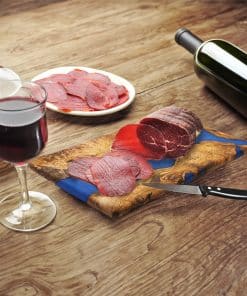 Epoksi Ahşap Dikdörtgen Sunum Tahtası - Mavi 10 dikdortgen ahsap epoksi sarap sunum tahtasi mavi