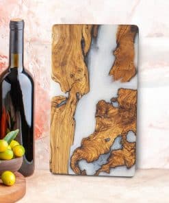 Epoksi Ahşap Dikdörtgen Sunum Tahtası - Beyaz 11 dikdortgen ahsap epoksi sunum tahtasi beyaz renk