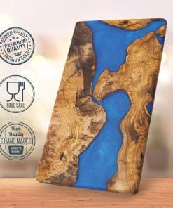 Epoksi Ahşap Dikdörtgen Sunum Tahtası - Mavi 9 dikdortgen ahsap epoksi sunum tahtasi mavi sunumluk