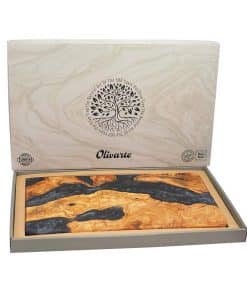 dikdortgen ahsap epoksi sunum tahtasi siyah kutulu