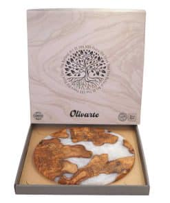 Epoksi Ahşap Yuvarlak Sunum Tahtası - Beyaz 13 lux sarap sunum tahtasi yuvarlak ahsap peynir sarkuteri sunum tahtasi ev hediyesi ozel gunler icin degisik anneler gunu beyaz