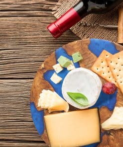 Alternative view of Epoksi Ahşap Yuvarlak Sunum Tahtası - Mavi