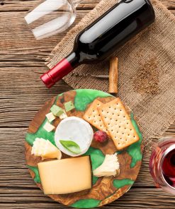 Alternative view of Epoksi Ahşap Yuvarlak Sunum Tahtası - Yeşil