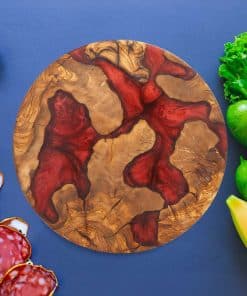 yuvarlak ahsap sunum tahtasi ev hediyesi ozel gunler icin ilginc anneler gunu olivarte epoksi zeytin agaci yuvarlak ahsap sunum tahtasi ev hediyesi ozel gunler icin ilginc kirmizi