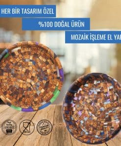 mozaik ahsap epoksi EL YAPIMI meyve sunum tabagi paris