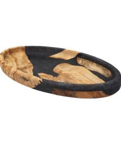 waapa olive wood epoxy boat serving plate
