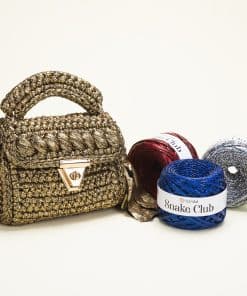 Alternative view of Yarnart Snake Club Deri Görünümlü İp Siyah Gold Gümüş