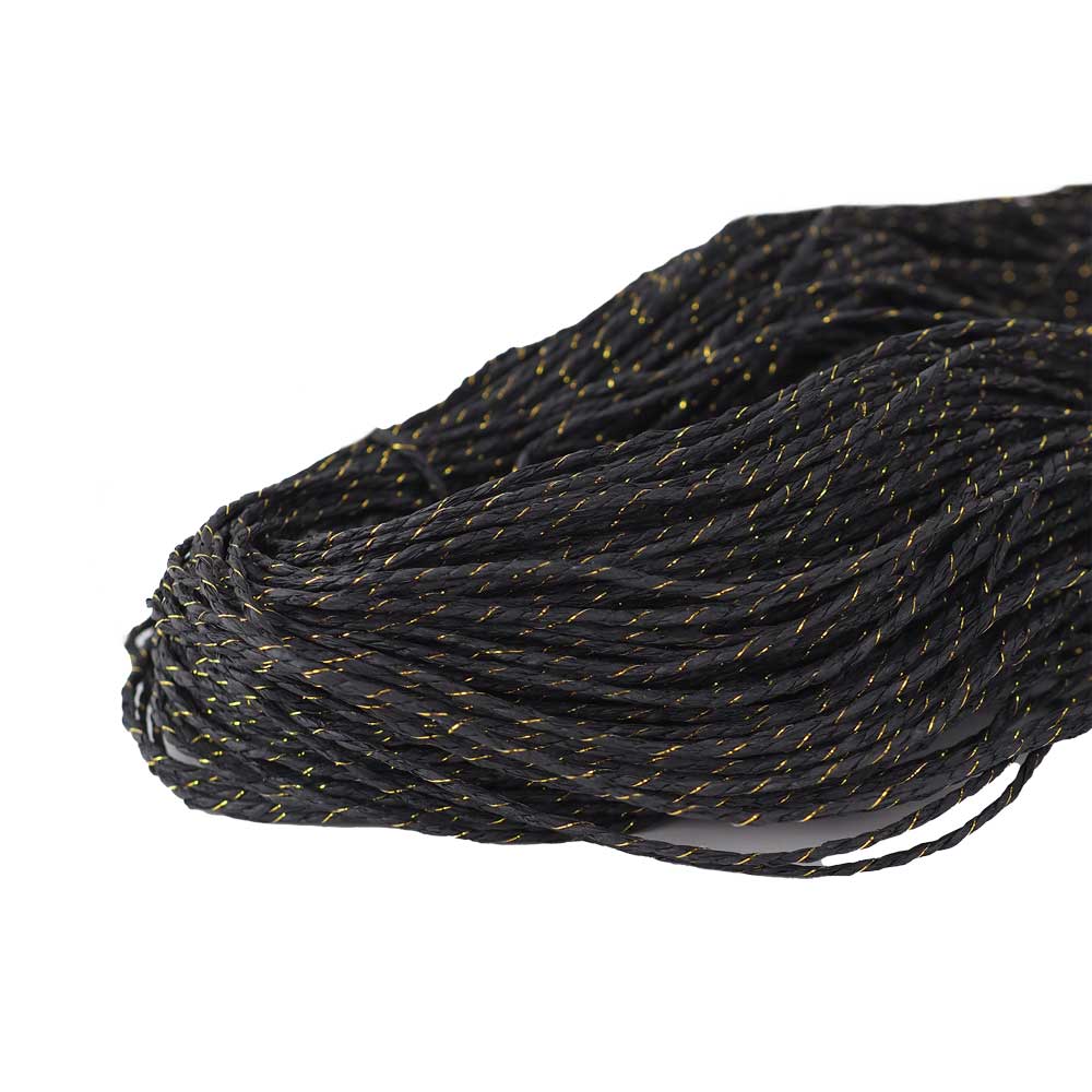 Simli Çile Kağıt İp Siyah Gold (300G) 3 Simli Çile Kağıt İp Siyah Gold (300G)