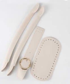 Yuvarlak Tokalı Borulu Saplı Çanta Seti 11 takali kapamali borulu sapli canta seti krem