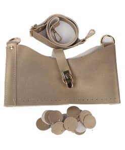 Deri Pullu Deri Çanta Seti (Gold Aparatlı)