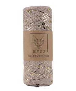 Ritzz Pullu İp - Bej Gold Simli Pullu