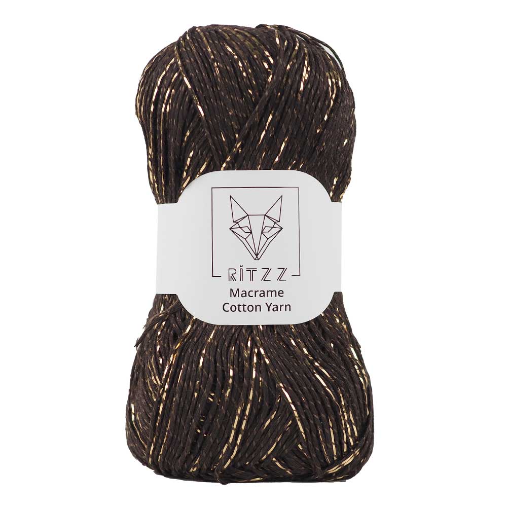 Ritzz Koton Floş Simli - Kahve 3 Ritzz Koton Floş Simli - Kahve