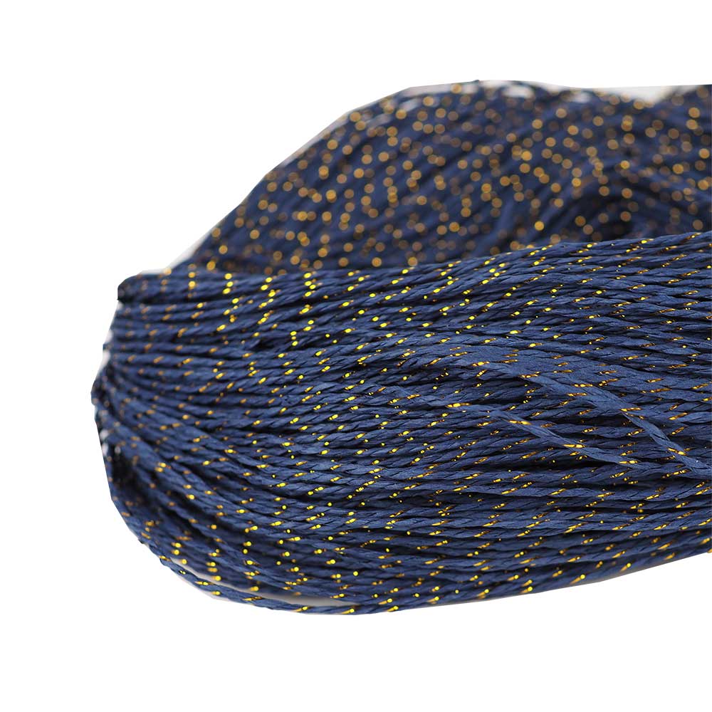 Çile Kağıt İp Lacivert Gold Simli 330G 3 Çile Kağıt İp Lacivert Gold Simli 330G