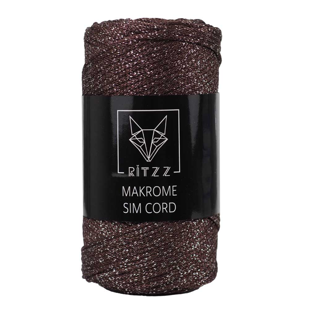 Makrome Sim Cord 2 MM B009 Kahve Gümüş 3 Makrome Sim Cord 2 MM B009 Kahve Gümüş