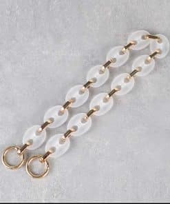 Akrilik Oval Boncuk Zincir Çanta Sapı 45 CM