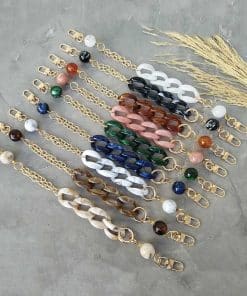 Akrilik Boncuklu Zincirli Lüks Çanta Sapı (Adet)