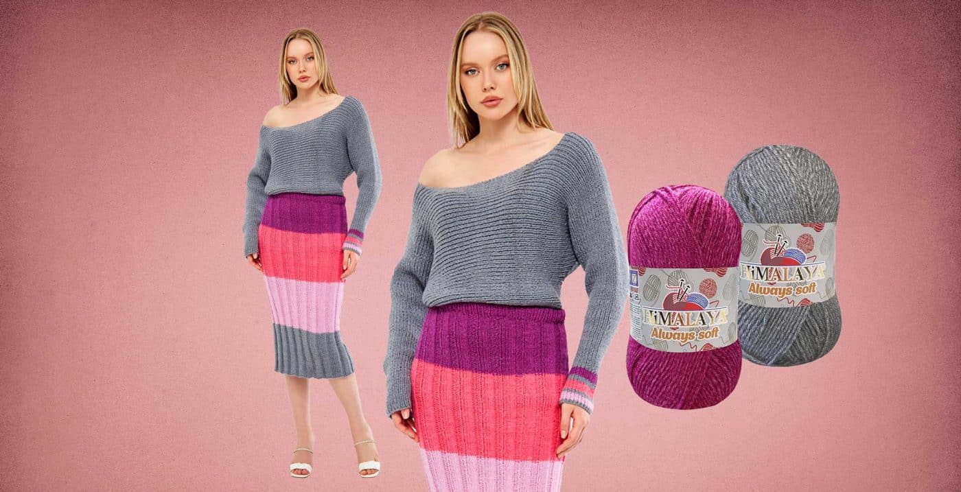 himalaya always soft kadin orgu elbise modeli