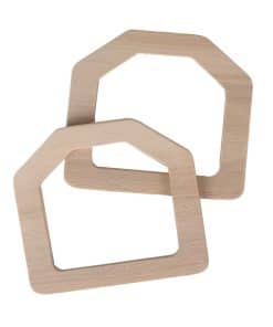 Doğal Ham Ahşap Beşgen Çanta Sapı (Çift)