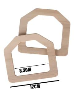 Alternative view of Doğal Ham Ahşap Beşgen Çanta Sapı (Çift)