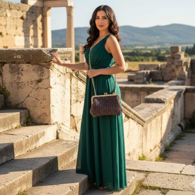 sim cord ile kadin canta modeli manken