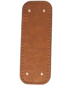 Premium Suni Deri Oval Dikdörtgen Çanta Tabanı 32x12 CM - Taba
