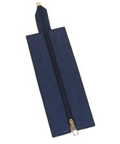Premium Suni Deri Fermuar 26x10 CM (Gold) - Lacivert