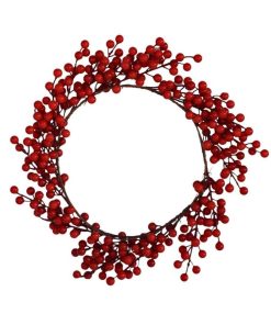 Dekoratif Naturel Kokina Berryli Kapı Çelengi Kırmızı 40 cm (Adet)