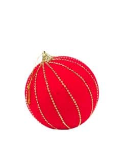 Alternative view of Altın Boncuk Detaylı Çam Ağacı Süsü Kırmızı 10 cm ( 1 Adet )