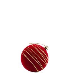 Alternative view of Altın Simli Kadife Çam Ağacı Süsü Bordo 8 cm 1 Adet