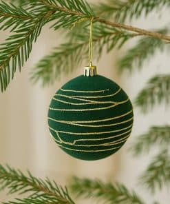 Altın Simli Kadife Çam Ağacı Süsü Yeşil 8 cm 1 Adet